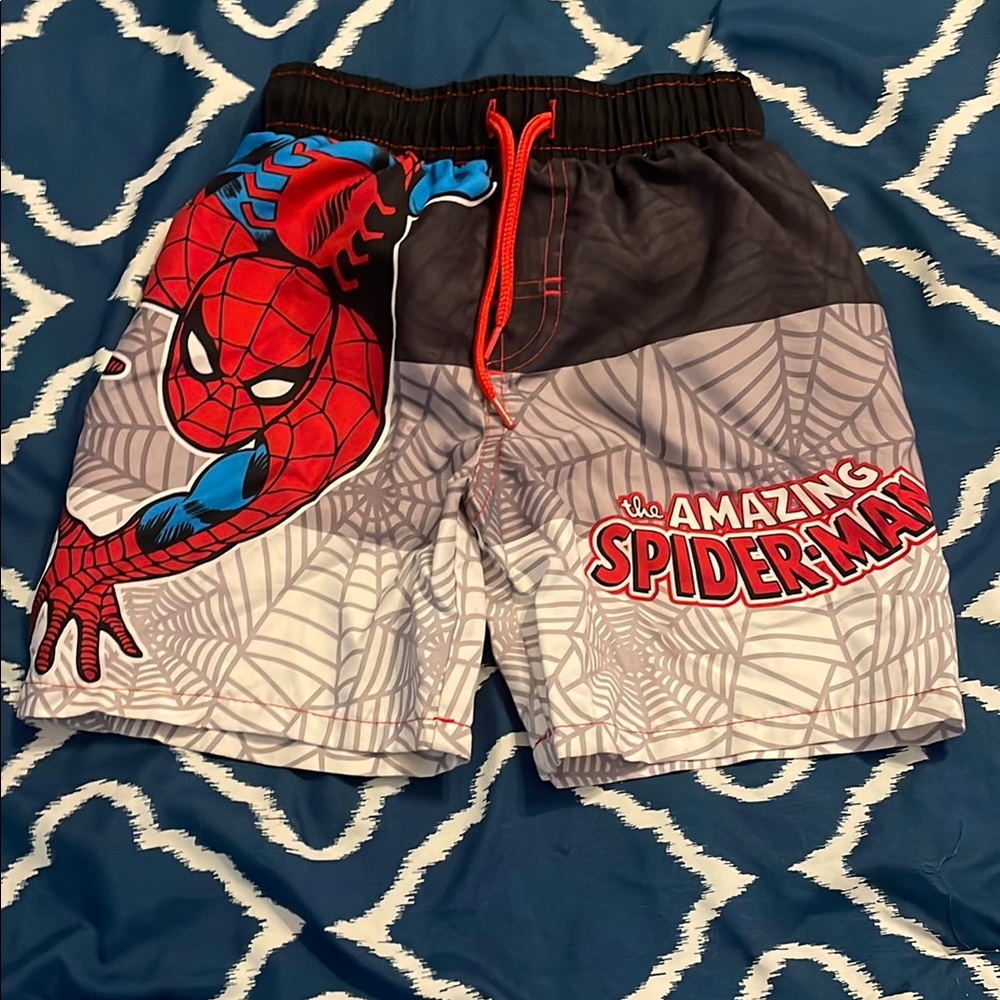 Spider-Man Kids Swim Shorts - Black and Gray